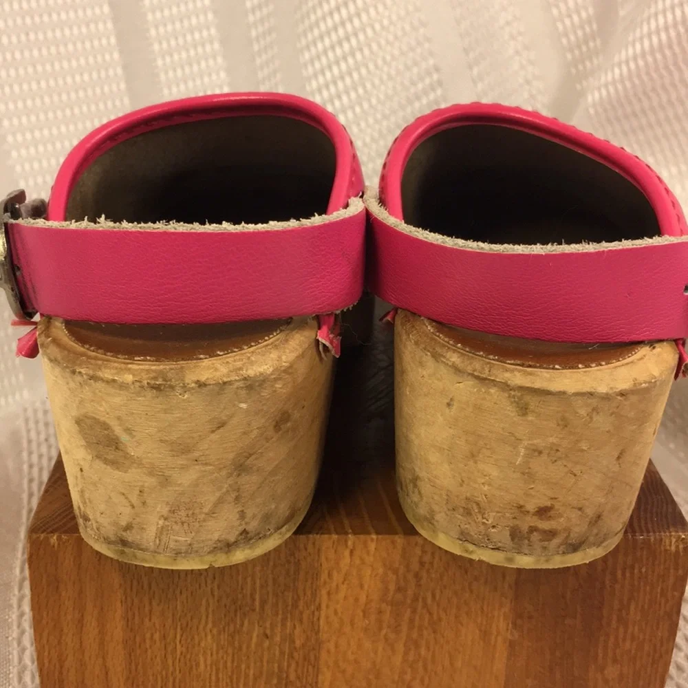 Hanna Andersson leather/wooden clogs worn once